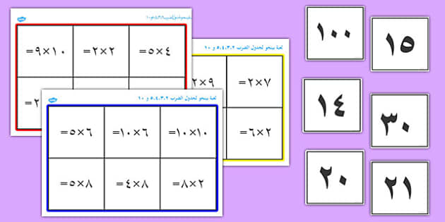 لعبة بينجو لعملة ضرب الأعداد - الأعداد، عملية الضرب، حساب