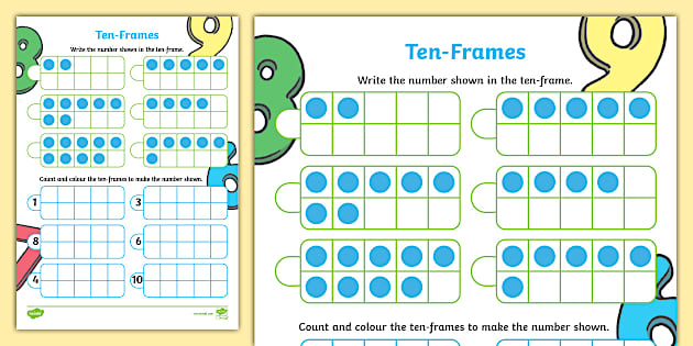 An Introduction to Ten-Frames Activity Sheet (teacher made)