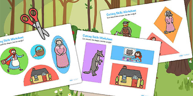 Little Red Riding Hood Themed Cutting Skills Worksheet / Worksheets ...