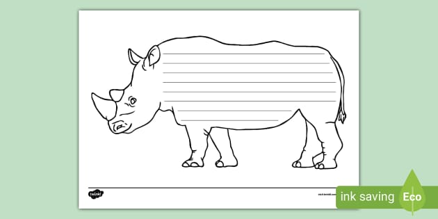 Rhinoceros Writing Template (teacher made) - Twinkl