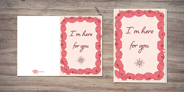 Here for You Poppies Card | Twinkl Party (teacher made)