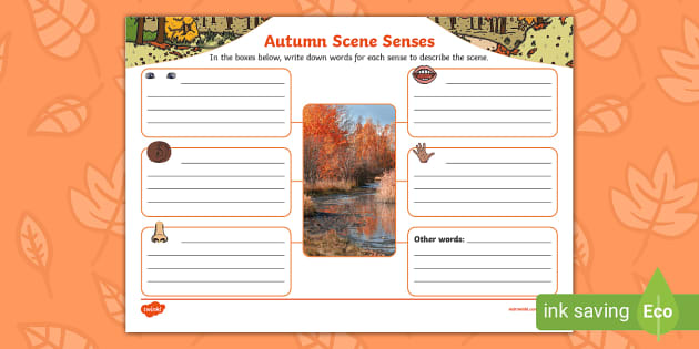 Autumn Scene Senses Mind Map Teacher Made Twinkl