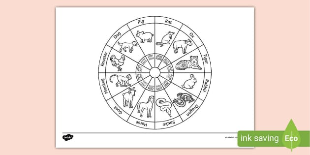 FREE Chinese Zodiac Wheel Colouring Sheet Colouring Pages