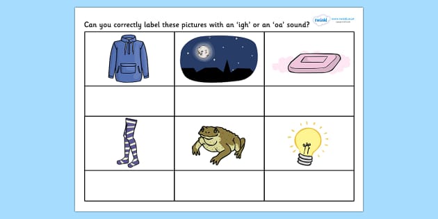 IGH or OA Sound Worksheet (teacher made) - Twinkl