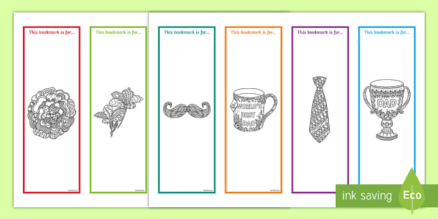 Printable Father's Day Coloring Bookmarks