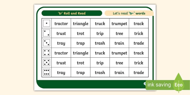 'tr' Roll and Read Board Game (teacher made) - Twinkl