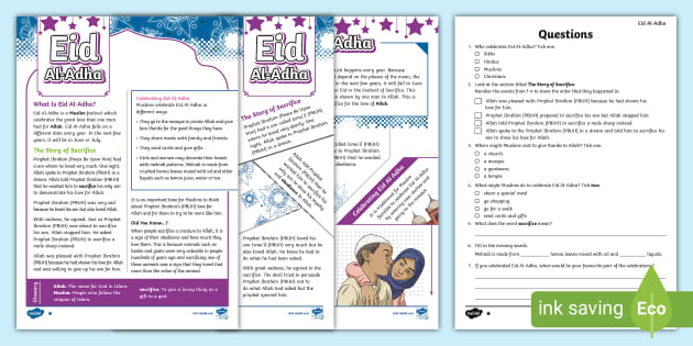 LKS2 Eid Al-Adha Differentiated Reading Comprehension