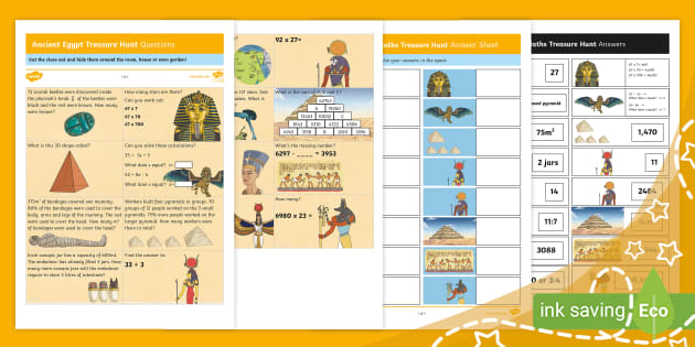 Ancient Egypt Maths Treasure Hunt (Ages 9 - 11) - Twinkl