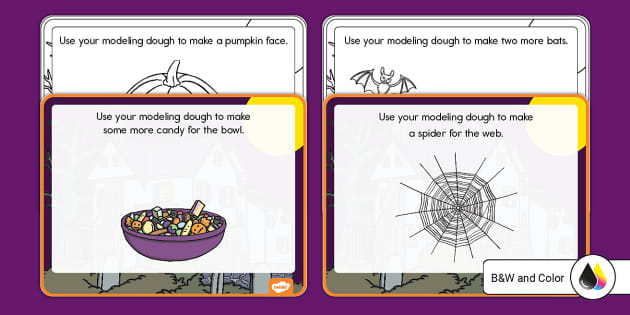 Halloween Dough Mats and Task Cards - United Teaching