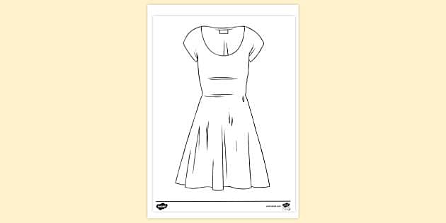 Dress Outline Colouring Sheet | Colouring Sheets | Twinkl