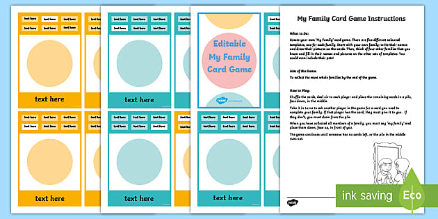 My Family Card Game - Home Learning Resources (teacher made)