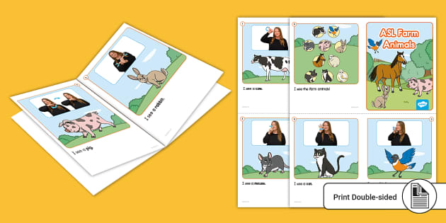 ASL Farm Animals Emergent Reader (teacher made) - Twinkl