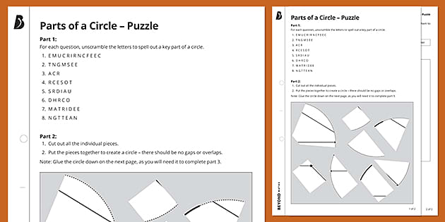 👉 Parts of a Circle - Puzzle | KS3 Maths | Beyond