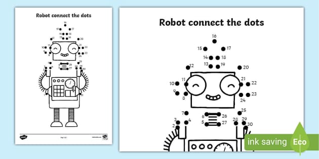 FREE! - Connect the Dots Robot Activity - Templates - Twinkl