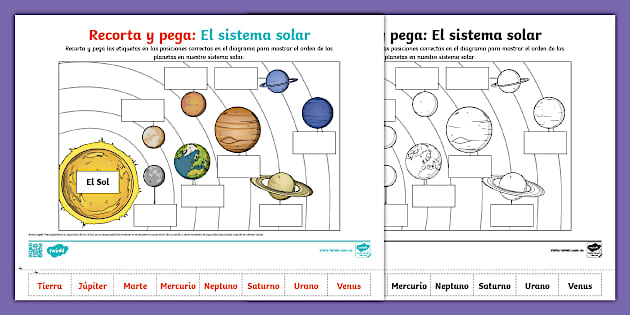 cortar y pegar sistema solar