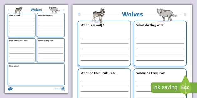 Wolves Fact File Template Wolf Fact File