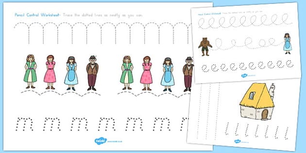 Beauty and the Beast Pencil Control Sheets (Teacher-Made)
