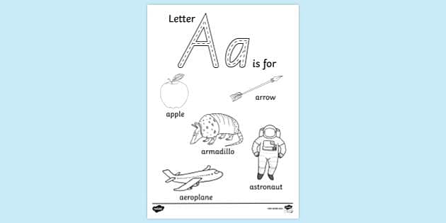 A is for Colouring Page | Colouring Sheets (teacher made)