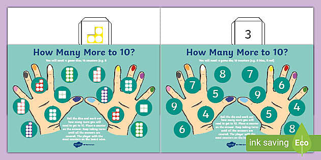 How Many More To 10 Board Game teacher Made 