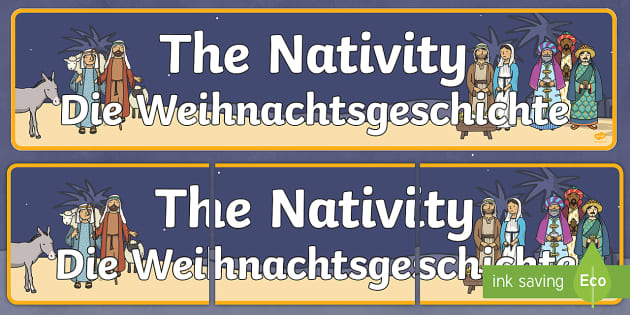 Nativity Display Banner English German Professor Feito