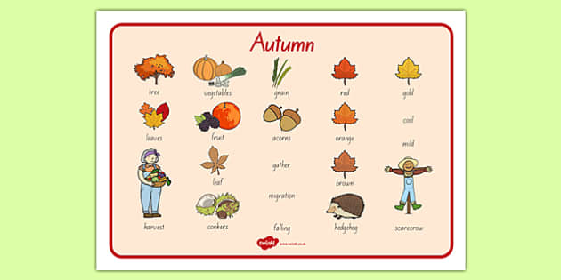 Autumn перевод с английского на русский. Autumn Words for Kids. Autumn Vocabulary for Kids. Слова на английском про осень. Autumn слово.