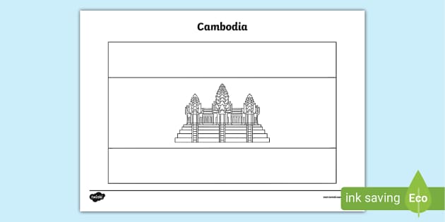 FREE! - Cambodia Flag Colouring Sheet – Twinkl Resources