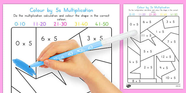 Colour by 5s Multiplication (teacher made) - Twinkl