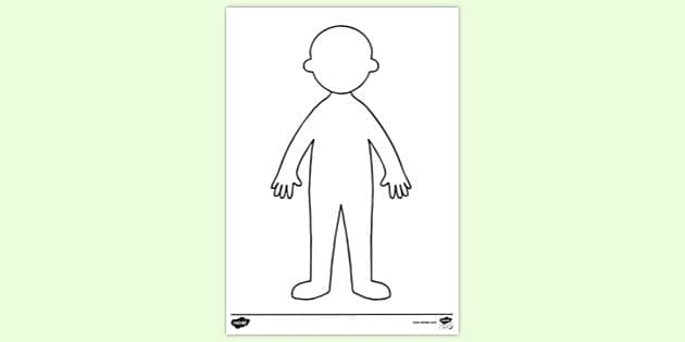FREE! - Human Body Outline Colouring Page