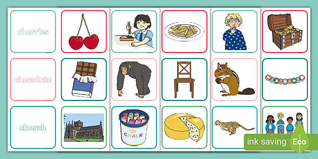 ch Sound Word and Picture Matching Cards - Twinkl