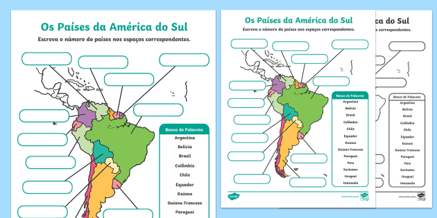 Atividade Nomear Os Países Da América Do Sul Twinkl 2419