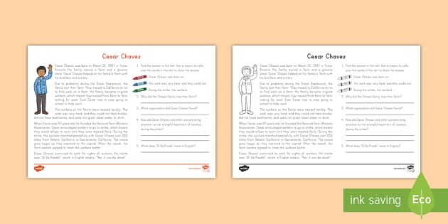 Cesar Chavez Day 2nd Grade Teaching Resources