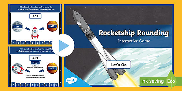 Rocket Ship Rounding Interactive Game - Primary Resources