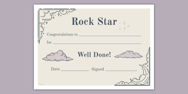 Celestial Themed Rockstar Certificate Teacher Made Celestial Themed Rockstar Certificate Teacher Made