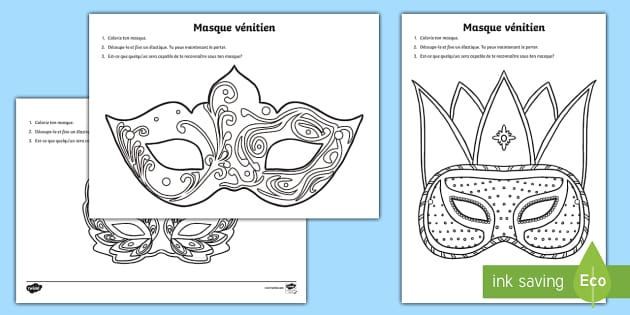 Coloriage masque Vénitien à imprimer et colorier