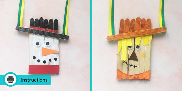 Popsicle Stick Snowman: Lolly Stick Craft