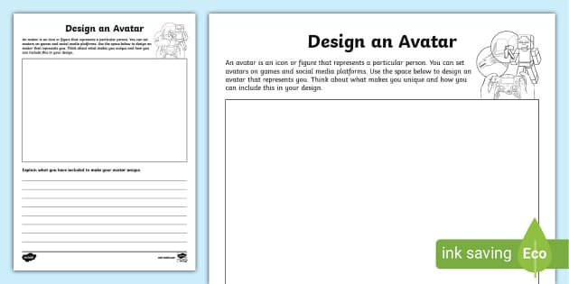 Design an Avatar Activity Sheet (teacher made) - Twinkl