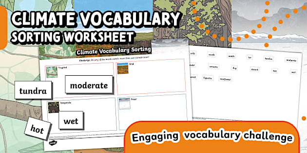 Grade 6 Geography - Climate Vocabulary - Sorting Worksheet (CAPS Aligned)