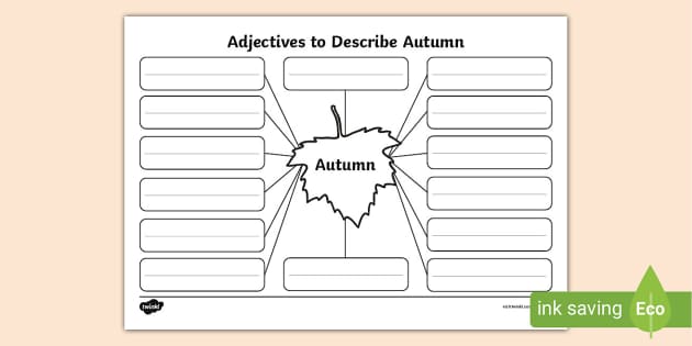 Autumn Adjectives Mind Map (Teacher-Made) - Twinkl