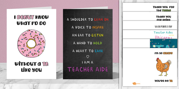 Teacher Aide Cards Pack | Twinkl Party (teacher made)