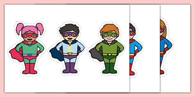 Cute Superhero Character Cut Outs - Twinkl