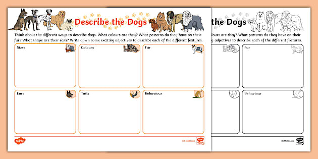 Dog Adjectives Worksheet (teacher Made) - Twinkl