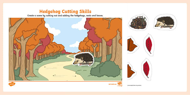 KS1 Hedgehog Cutting Skills Activity (teacher made) - Twinkl