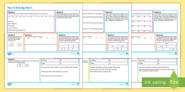 Year 5 Spring 1 Maths 4 Differentiated Activity Mat - Twinkl