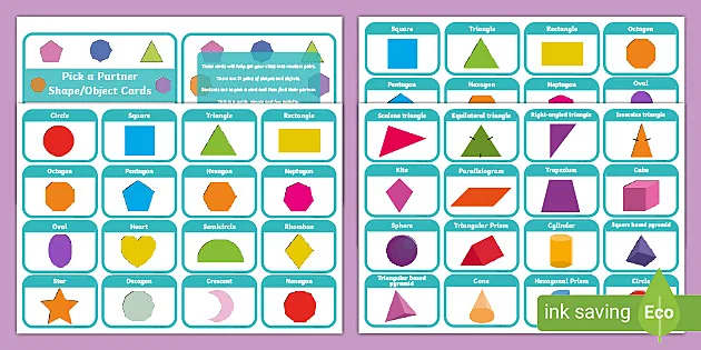Pick a Partner Shape Cards (teacher made) - Twinkl