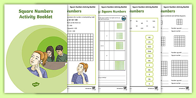 investigating square numbers worksheets primary resources