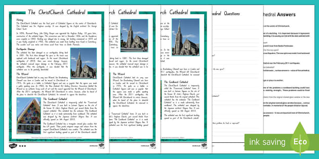 The ChristChurch Cathedral Differentiated Reading Comprehension Activity