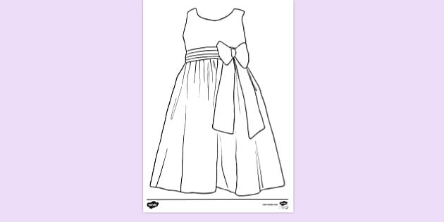 dress colouring sheet Pretty Dresses Coloring Book: 30 Grayscale Pages (PDF Printable) 16 Printable Dress Coloring Pages