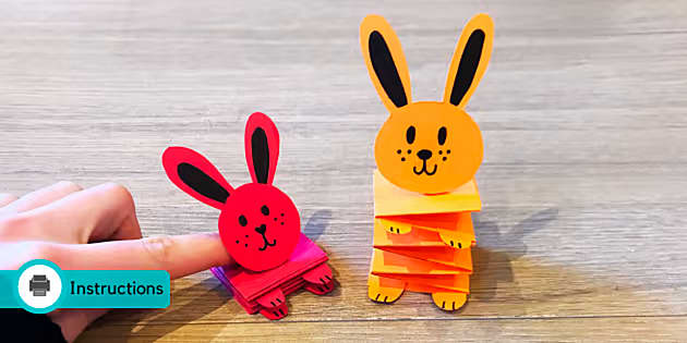 Kerajinan Tangan Kertas Lipat Kelinci (teacher made)