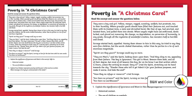 a christmas carol essay poverty