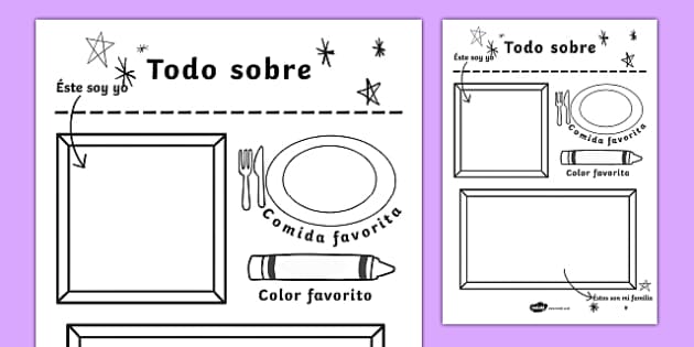All About Me Coloring and Drawing Worksheet Spanish-Spanish